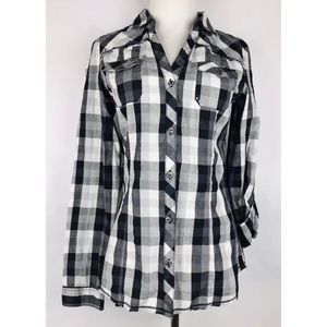 Maurice's Premium Medium Button Up Shirt Plaid New